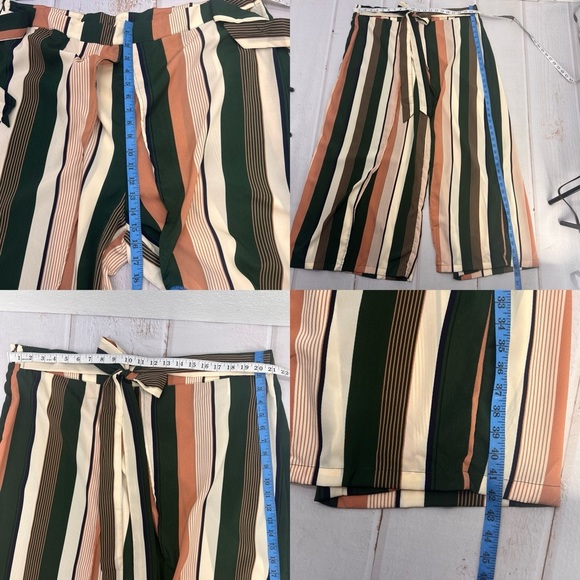 NWOT  Women's Plus Size Printed Drawstring Waist Split Side Wide Leg Pants - Picture 15 of 17